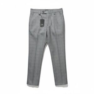 Leo & Zachary Blue Plaid Dress Pants Boys Chambray 14 Slim Fit Adjustable Waist